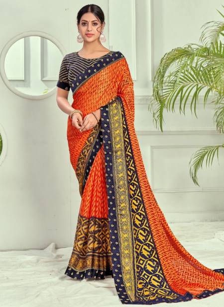 Blue And Orange Colour MINTORSI HEMVATI BRASS Designer Fancy Ethnic Wear Saree Collection 27294